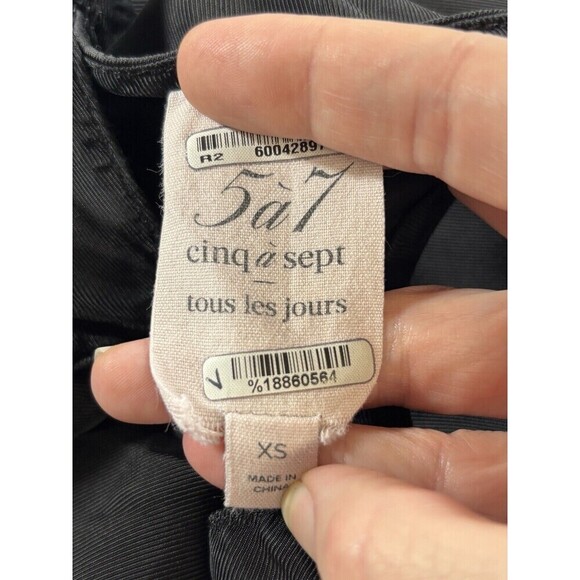 5 a 7 Cinq a Sept Anthropologie Amia Jumpsuit Black XS Spaghetti Straps Pockets - Picture 5 of 16